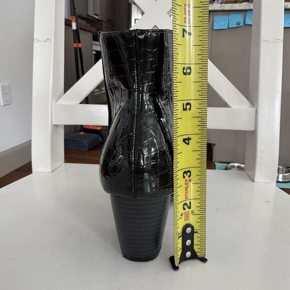 Coconuts By Matisse Pointed Toe Bootie 6 Dark Green Shimmer Embossed Faux Croc - Picture 14 of 14